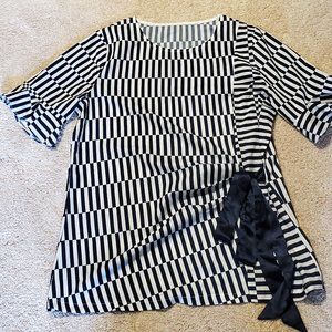 Women's Navy & White Blouse